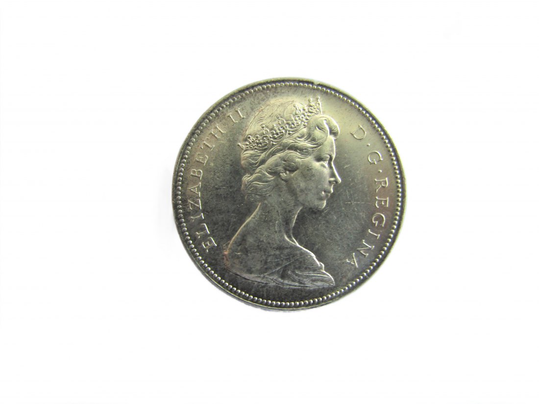  Canada: Elisabeth II., 1 Dollar 1966, Kanu, 23,30 gr. 800 er Silber   