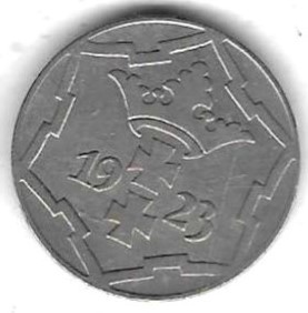  Danzig 10 Pfennig 1923, Cu-Ni, sehr guter Erhalt, siehe Scan unten   