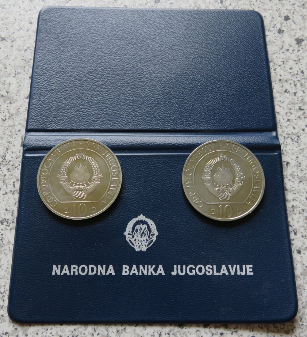  Jugoslawien 10 Dinar 1983, 2 Stück   