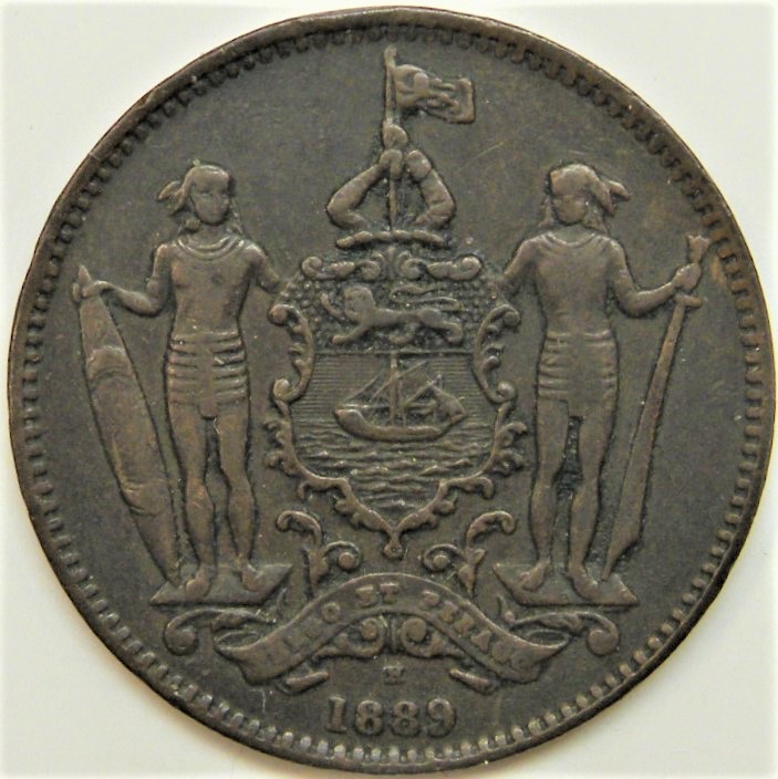  British North-Borneo: One Cent 1886, Cu, selten!, siehe Bilder!   
