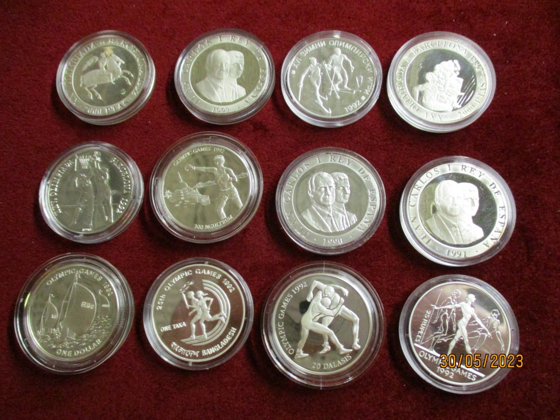  Lot Sammlung Münzen Olympische Spiele Silbermünzen 925er Silber /2   