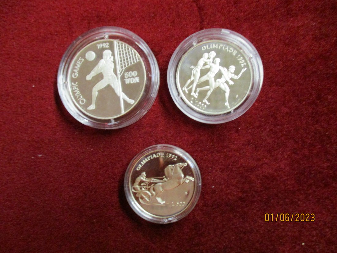  Lot Sammlung Münzen Olympische Spiele Silbermünzen 835er & 999er Silber /6   