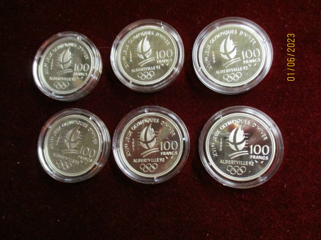  Lot Sammlung Münzen Olympische Spiele Silbermünzen 900er Silber /8   