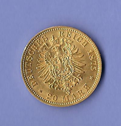  20 Mark Braunschweig Lüneburg 1875 vz Gold RR Golden Gate Münzenankauf Koblenz Frank Maurer X258   