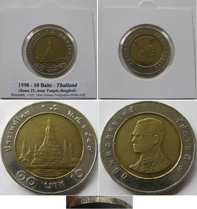  1998, Thailand, 10 Baht (Rama IX)   