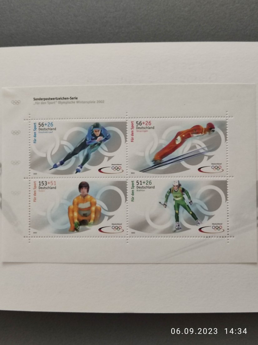  Deutschland Markenset der deutschen Post zur Winter Olympiade 2002   