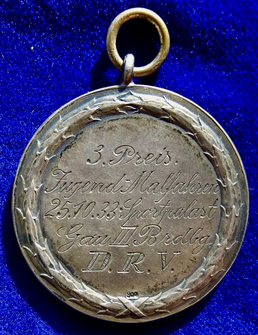  Berlin- Brandenburg Sportpalast Oktober 1933 Radrennen Silber-Medaille   