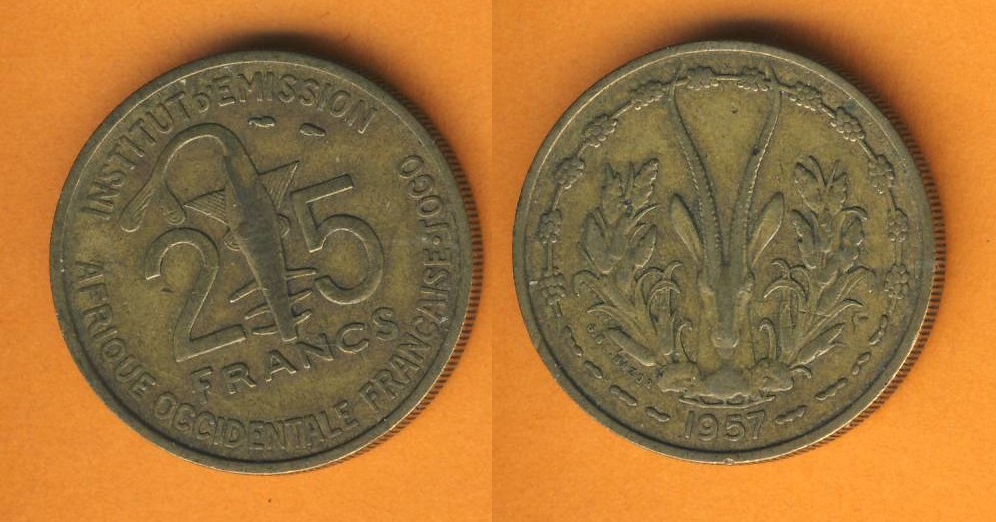  Französisch-Westafrika - Togo 25 Francs 1957   