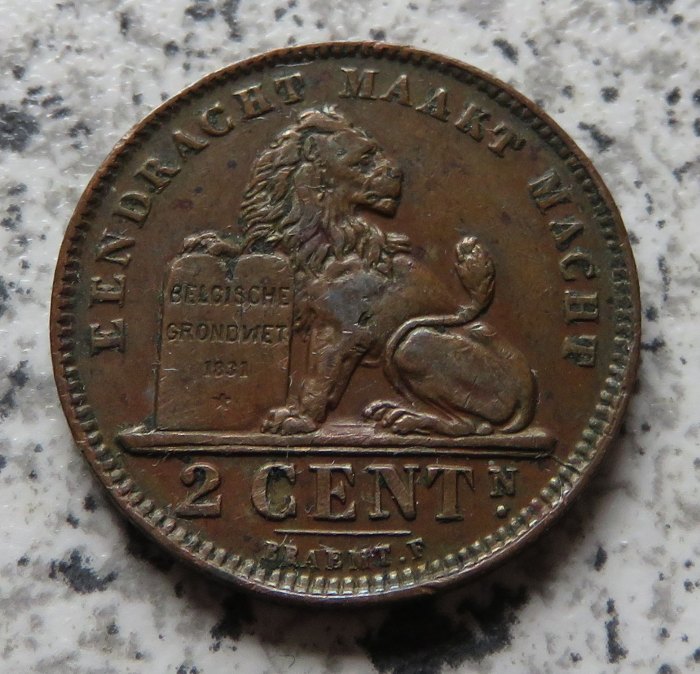  Belgien 2 Centimes 1911, flämisch   