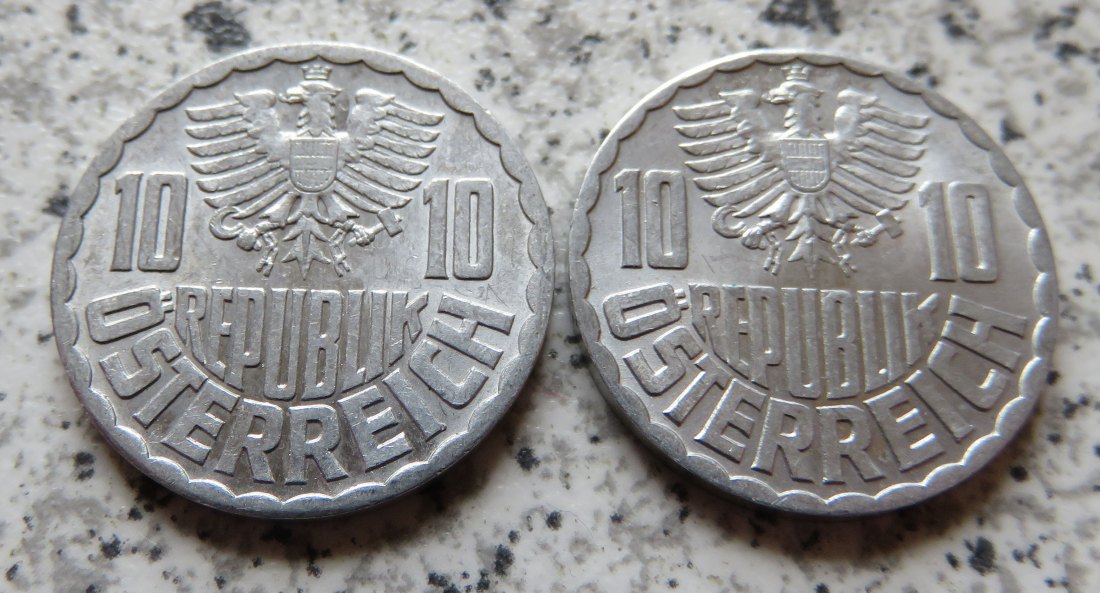  Österreich 10 Groschen 1952 und 1957, besser   