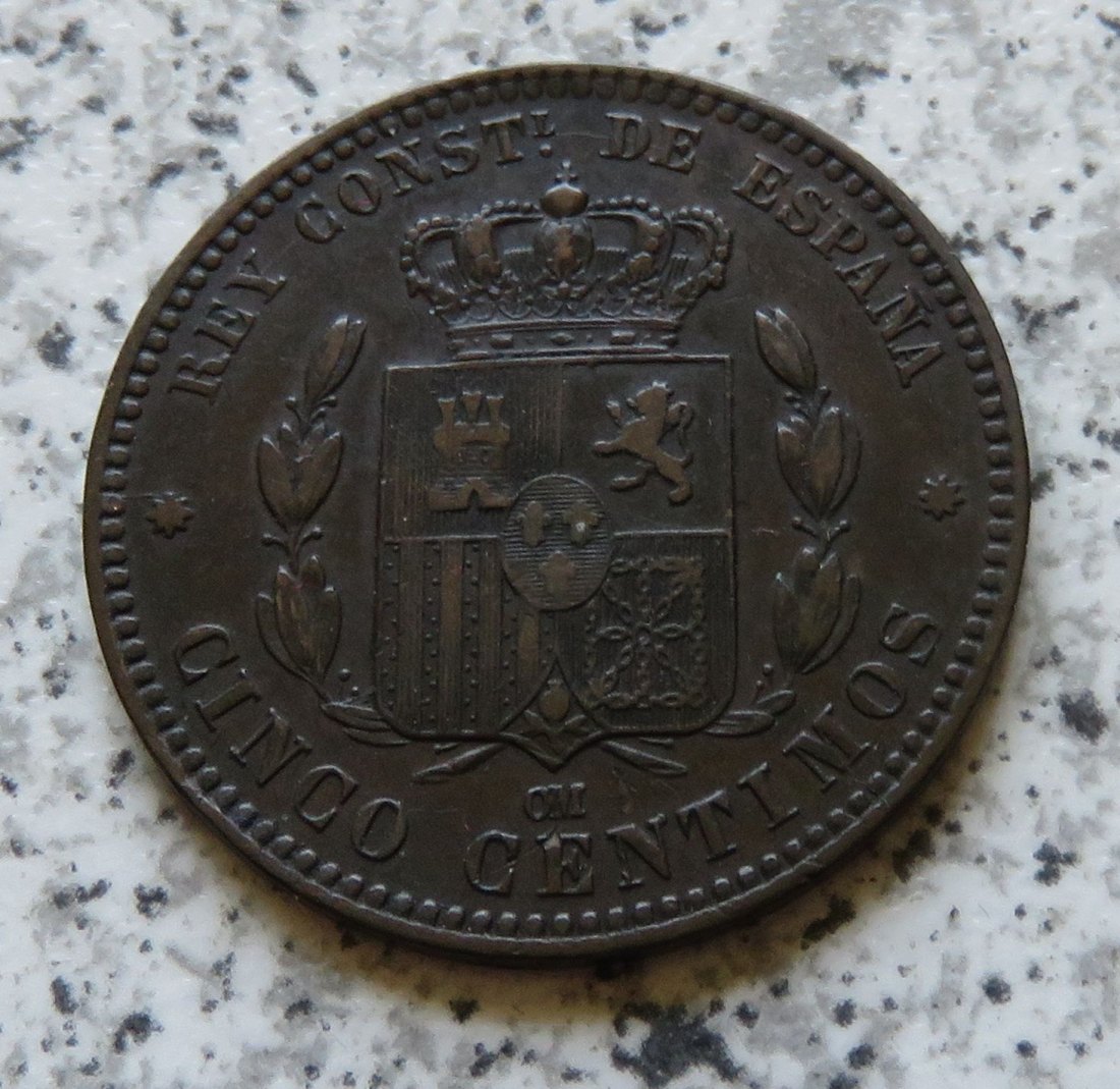  Spanien 5 Centimos 1879   