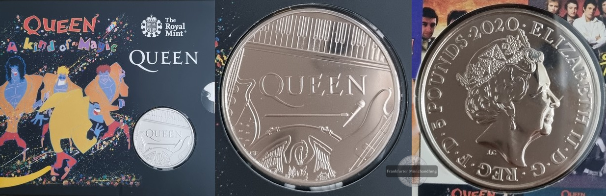  Großbritannien  5 Pounds 2020   Queen - A Kind of Magic   FM-Frankfurt CuNi   