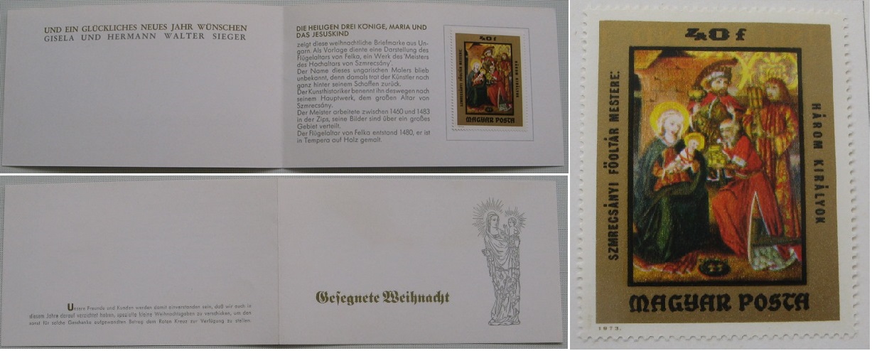  1973, Germany, stamp booklet „Blessed Christmas” with Mi HU 2907B   