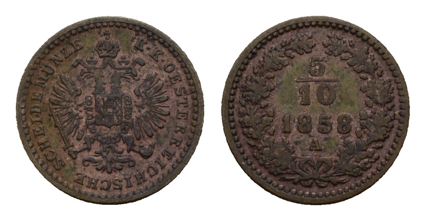  Österreich; Kleinmünze 1858   
