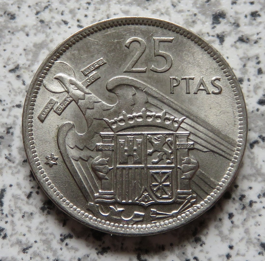  Spanien 25 Pesetas 1957, Sternchen 74   