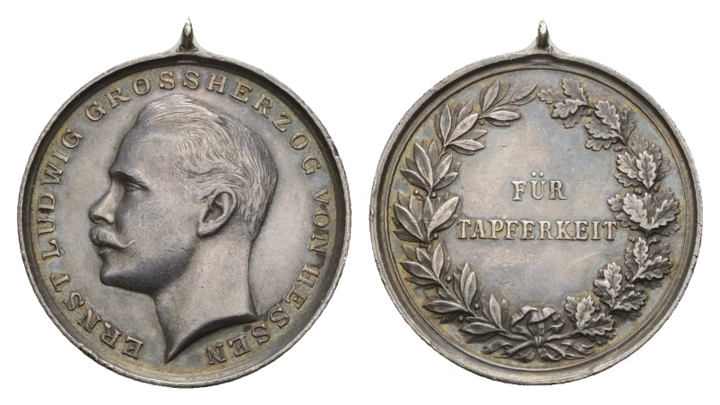  Hessen Medaille; versilbert u. gehenkelt o.J.; 14,23 g; Ø 33,24 mm   