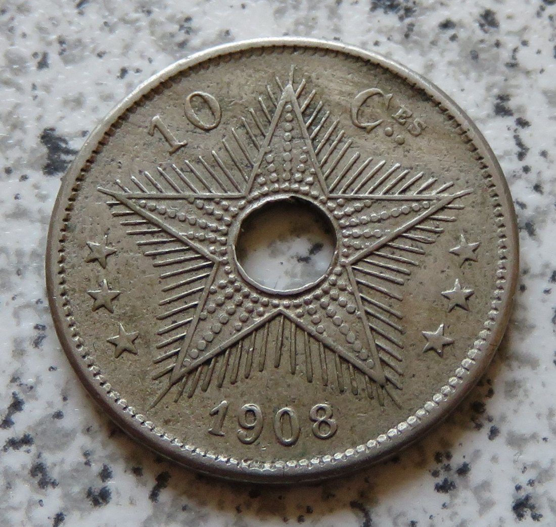  Belgisch Kongo 10 Centimes 1908, KM 10   