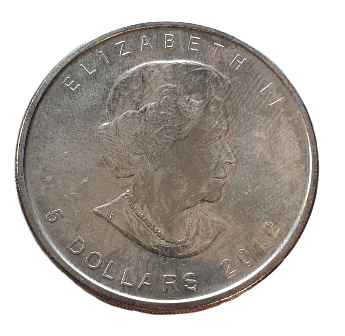  Canada 5 Dollar 2012 Silver Maple Leaf 1 oz. Elizabeth II. 1 Unze Silber Münze   