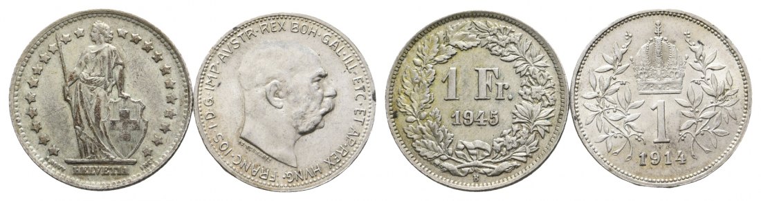  Ausland; 2 Kleinmünzen 1945/1914   