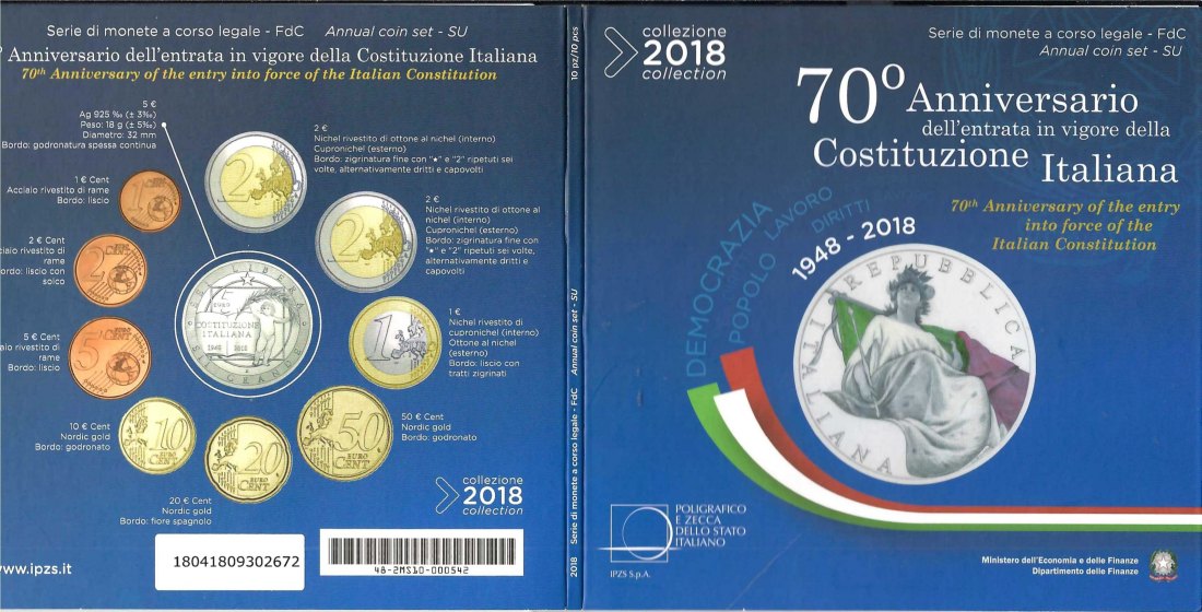  Euro KMS Italien 2018 9,88€ Golden Gate Münzenankauf Koblenz Frank Maurer AB 81   