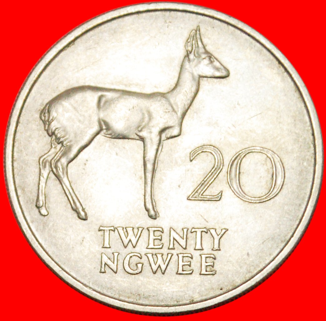 * REEDBUCK: ZAMBIA★ 20 NGWEE 1968! ★LOW START ★ NO RESERVE!   