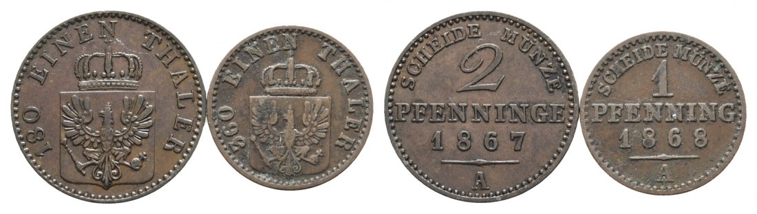  Preußen; Kleinmünzen 1867/1868   