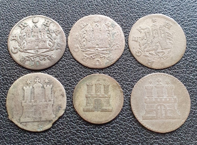  Freie und Hansestadt Hamburg (1713 - 1772) Konvolut Schilling 6 Stück Silber Münzen   