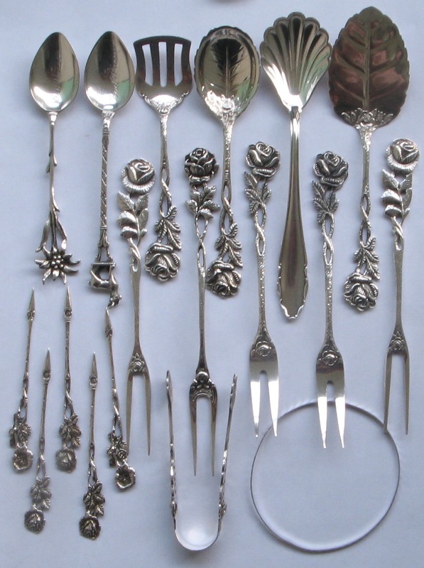  Germany,silver cutlery set:19 pcs, Hildesheimer Rose, Bad Wiessee,Antiko,WMF   