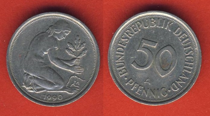  Deutschland 50 Pfennig 1990 A   