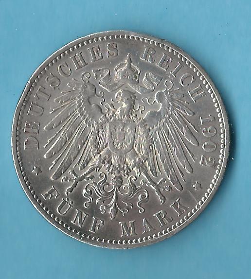  Kaiserreich 5 Mark Sachsen 1902 ss-vz Rdf.  Münzenankauf Koblenz Frank Maurer AB 436   