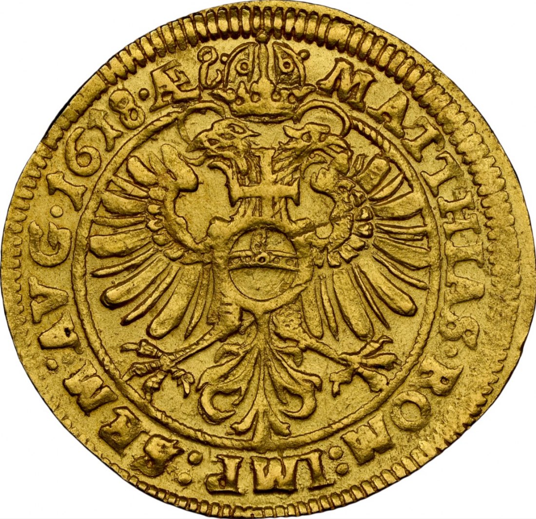  Deutschland Frankfurt 1 Dukat 1618 AE | NGC Detail Feilspur | Matthias II.   