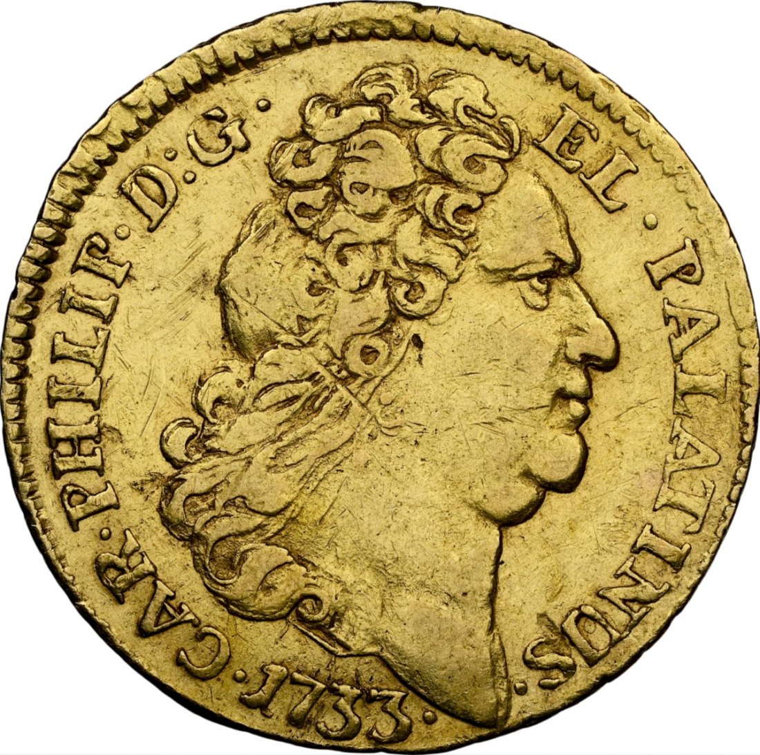  Deutschland Pfalz 1/2 Karolin 1733 | NGC Detail | Karl Philipp III.   