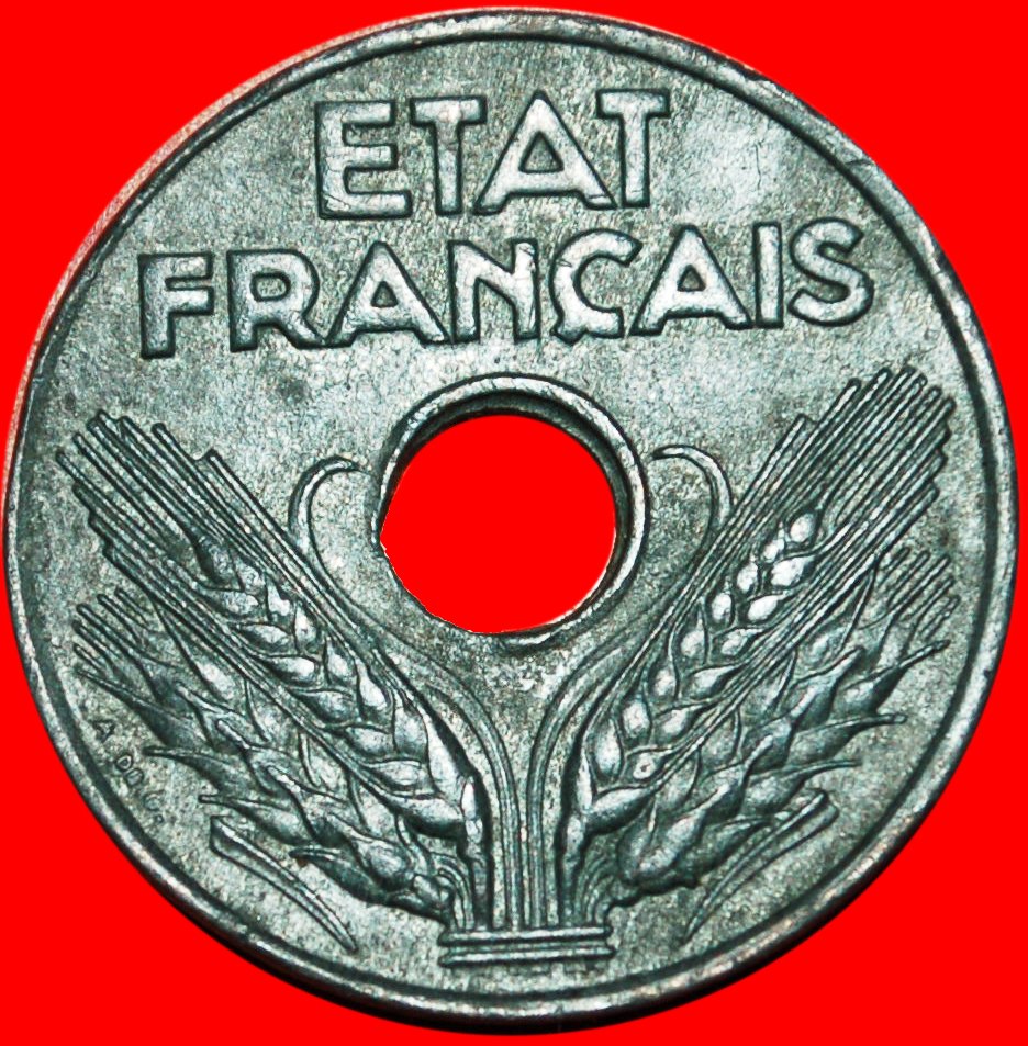  * VICHY HEAVY PLANCHET (1941-1943): FRANCE ★ 20 CENTIMES 1943! ★LOW START★ NO RESERVE!   