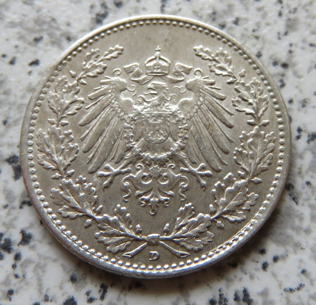  Kaiserreich 1/2 Mark 1918 D   
