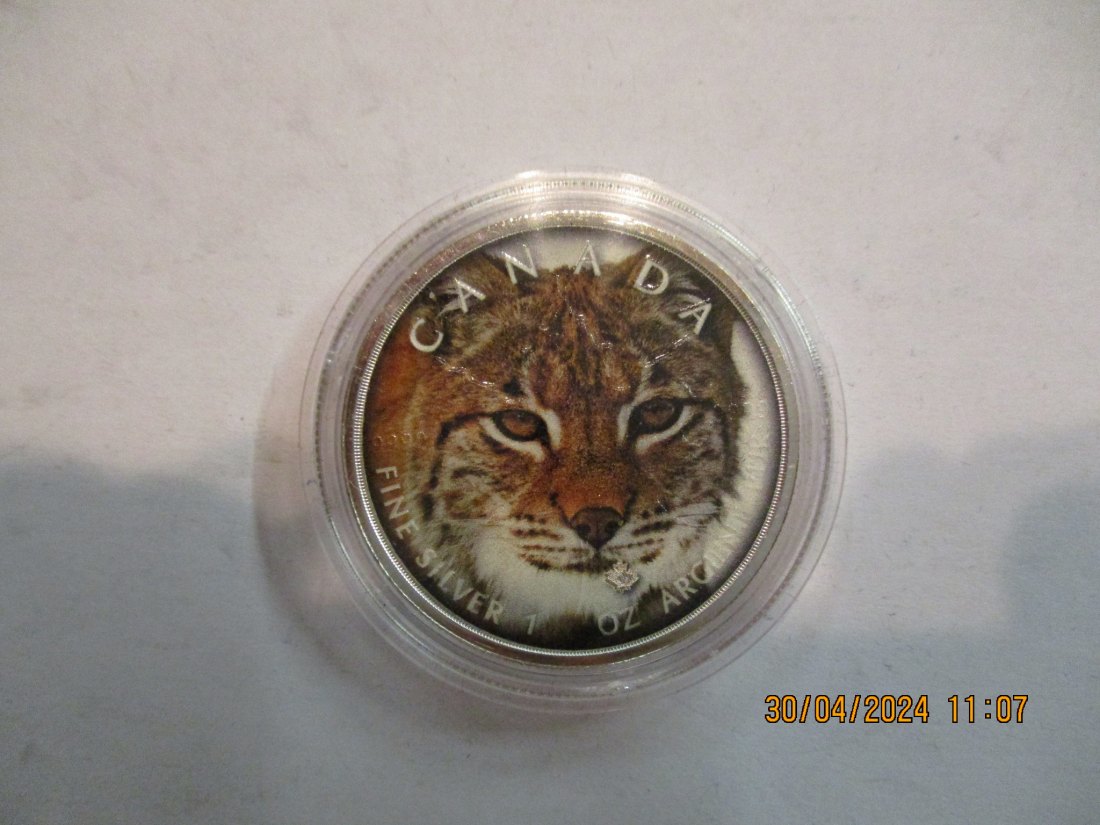  5 Dollars Kanada Wildlife 2019 Lynx mit Zertifikat BU/ Color   