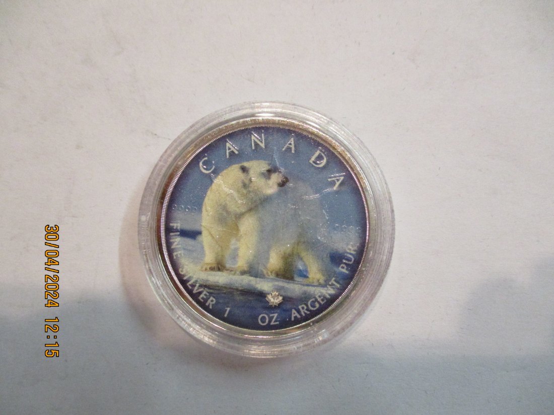  5 Dollars Kanada Wildlife 2019 Polar Bear mit Zertifikat BU/ Color   