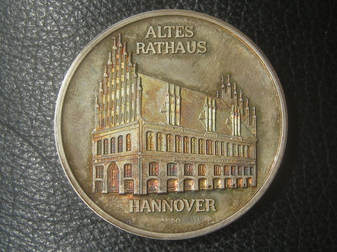  Silbermedaille 1000er Silber;Hannover; Neustädter Kirche und Rathaus 1974; 24,6 Gramm   