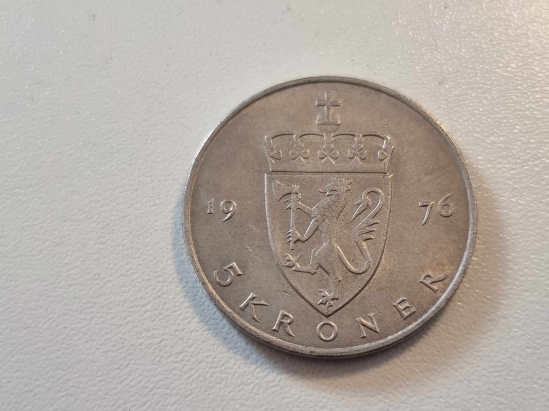  Norwegen 5 Kronen 1976 Umlauf   