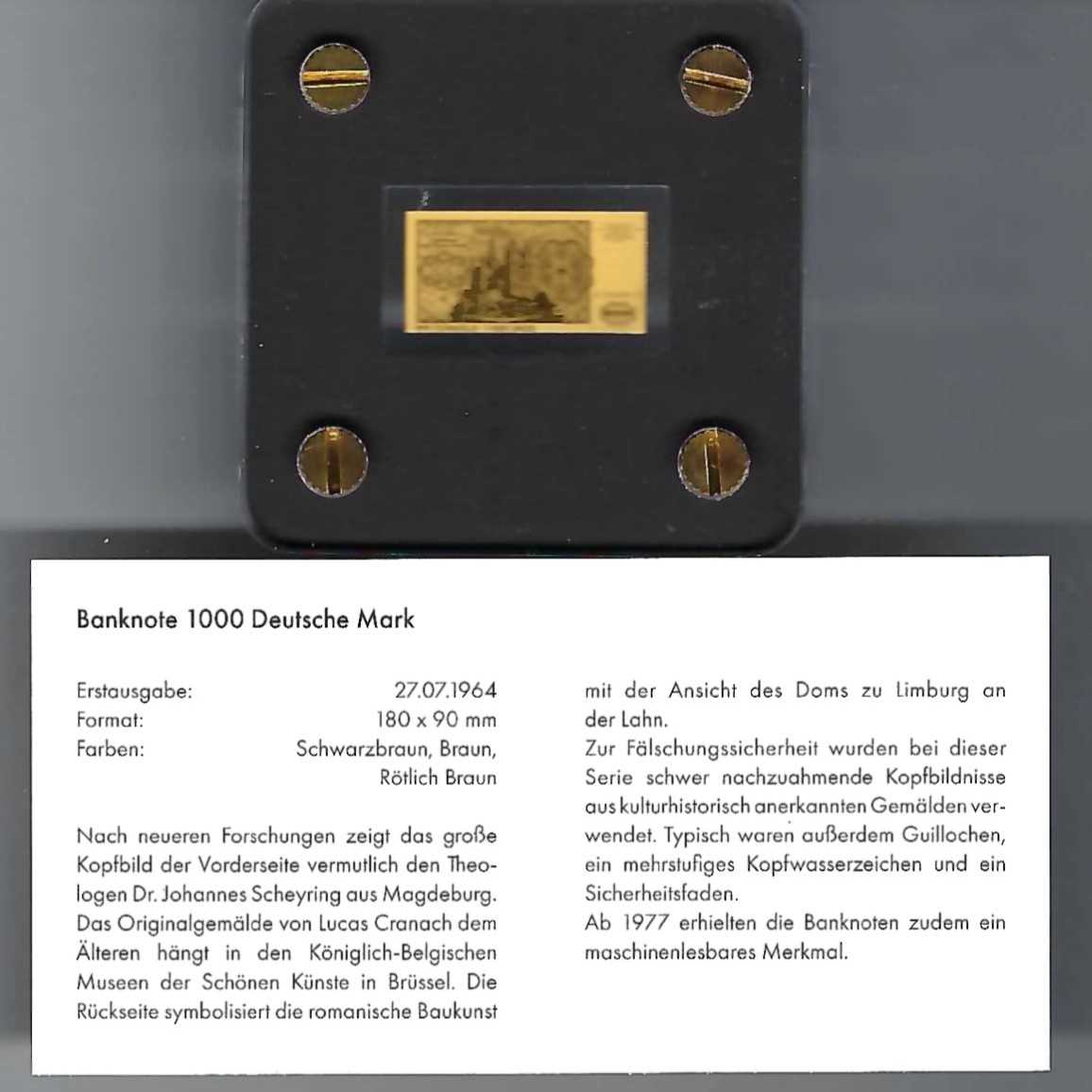  Goldbarren Deutsche Mark Feingold 999 1/500 oz Golden Gate Koblenz Frank Maurer Koblenz AB 729   