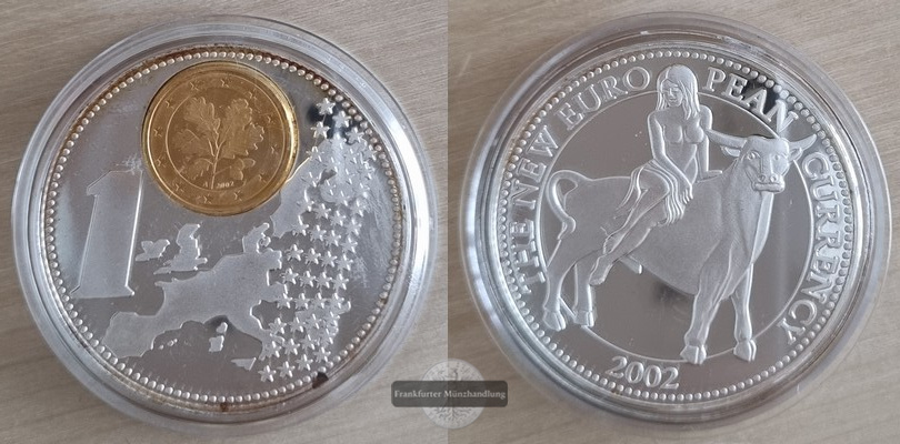  Deutschland Medaille 2002 Einführung der neuen Währung (mit Cent)  FM-Frankfurt   