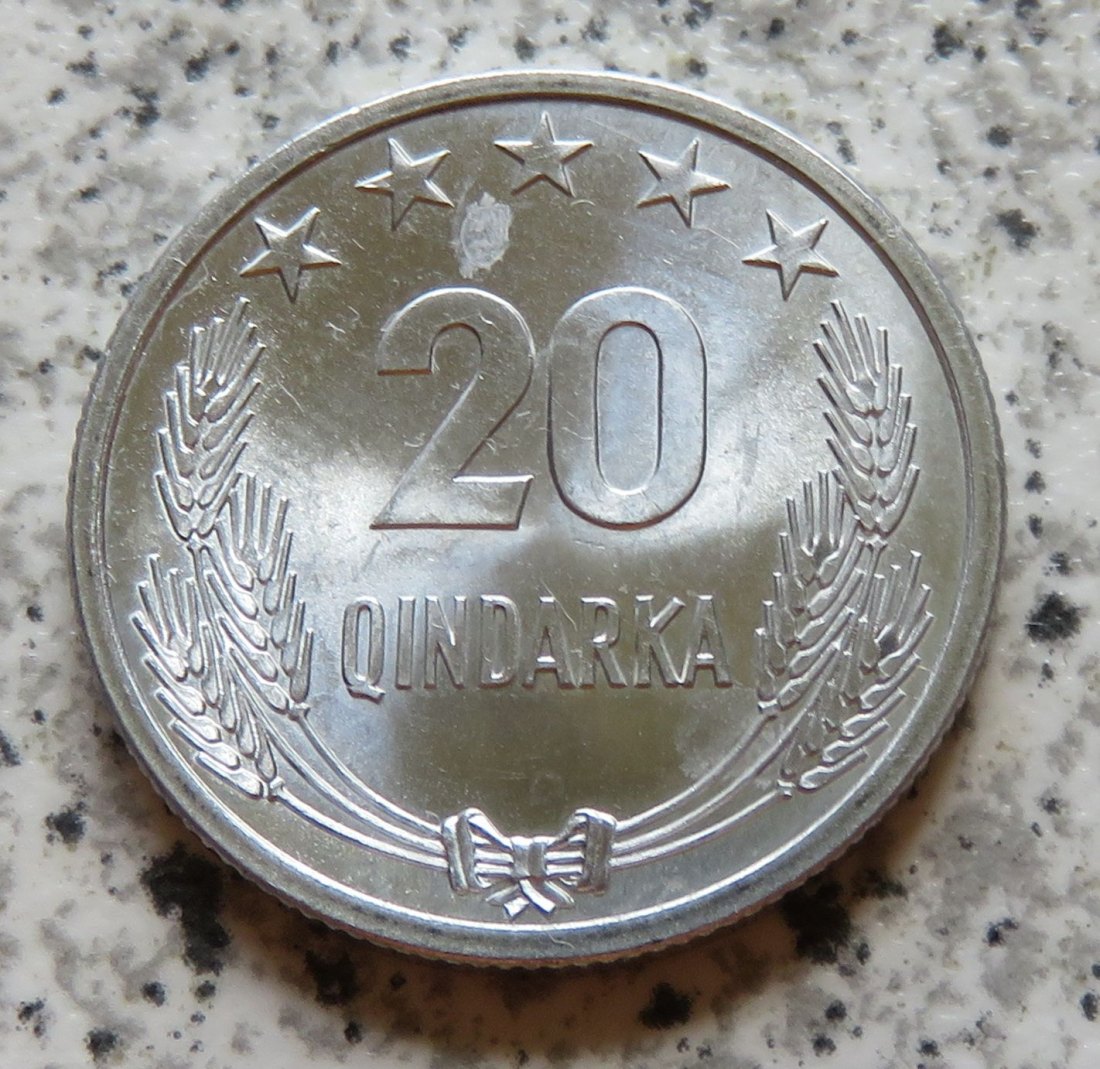  Albanien 20 Qindarka 1964, Erhaltung   