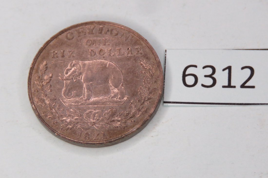  6312 Ceylon 1821 - Rix Dollar - SILBER   