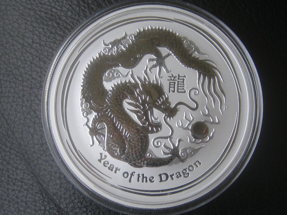  2 Dollars 2012; 62,2 Gramm Silber - Elizabeth II. - Year of the Dragon -Silver Bullion Coin   