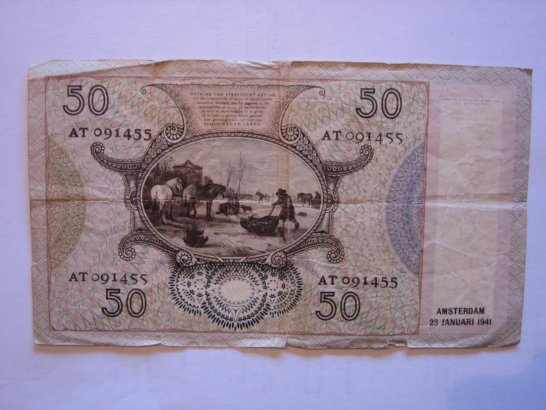  Niederlande Banknote 50 Gulden 1941   