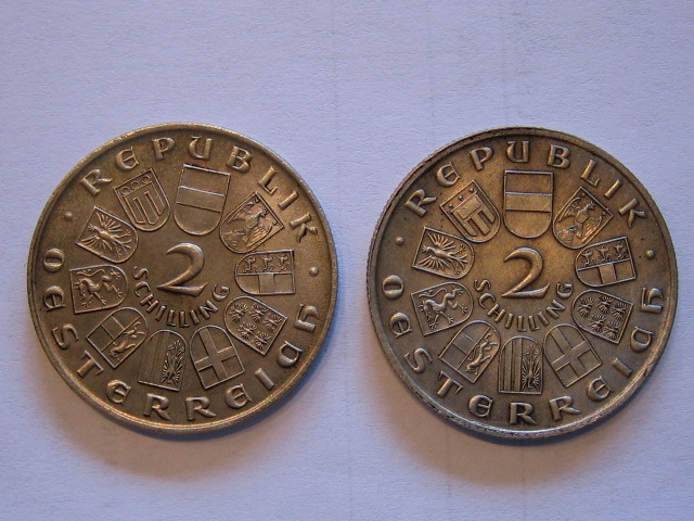  Österreich 2 x 2 Schilling Silber   