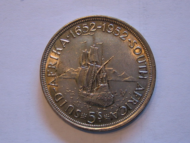  Süd Afrika 5 Shilling 1952 Silber   