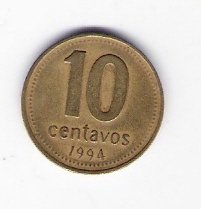  Argentinien 10 Centavos 1994 Al-Bro  Schön Nr.110 KM 107   