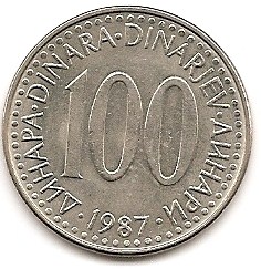  Jugoslawien 100 Dinar 1987 #155   