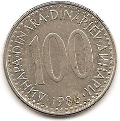  Jugoslawien 100 Dinar 1986 #153   