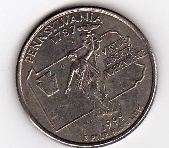  USA 1/4 Dollar 1999 D Pennsylvania   